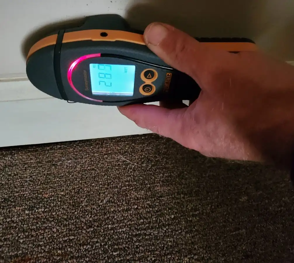 Moisture detection at baseboard during Sewage Cleanup & Sanitation in Racine